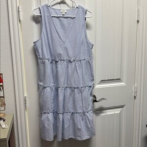 J. Crew Blue and White Striped Top